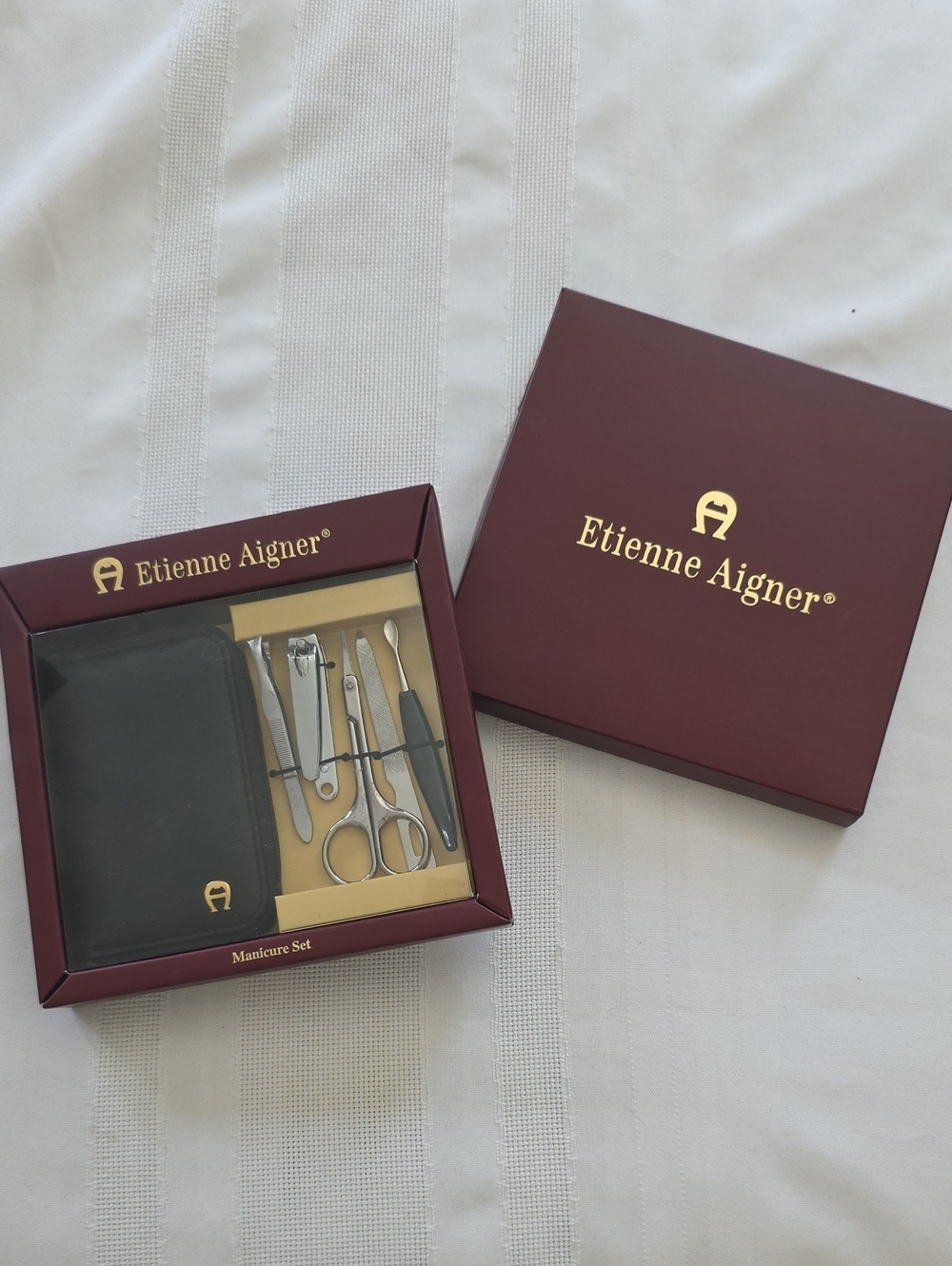 Etienne Aigner VTG Men’s Manicure Set Leather Case New In Box
